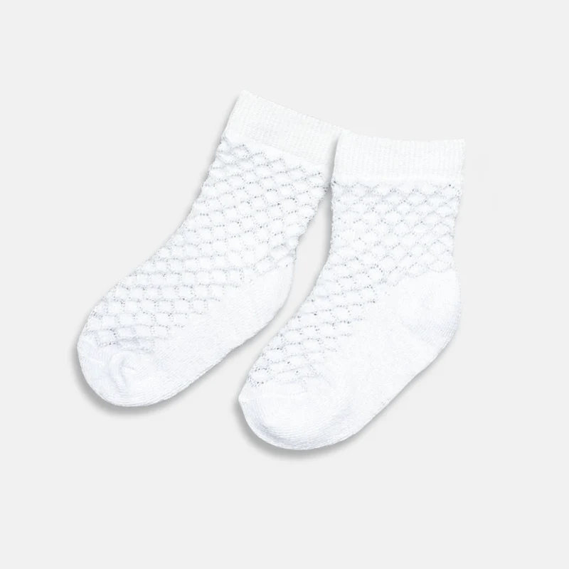 Calzini Neonato Bianco In Cotone, Luglio