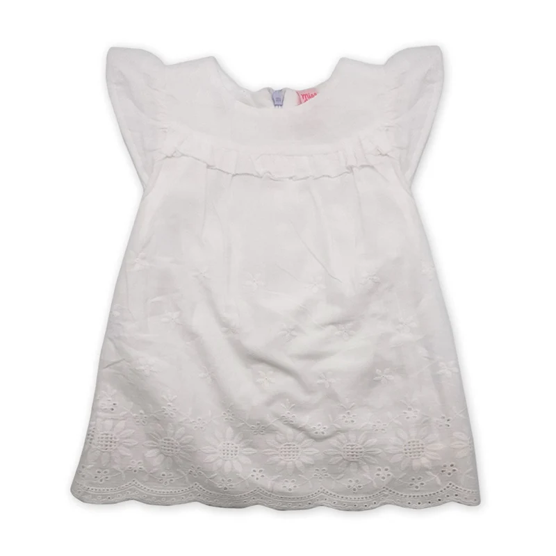 Vestito Neonata in Cotone a Campana Bianco