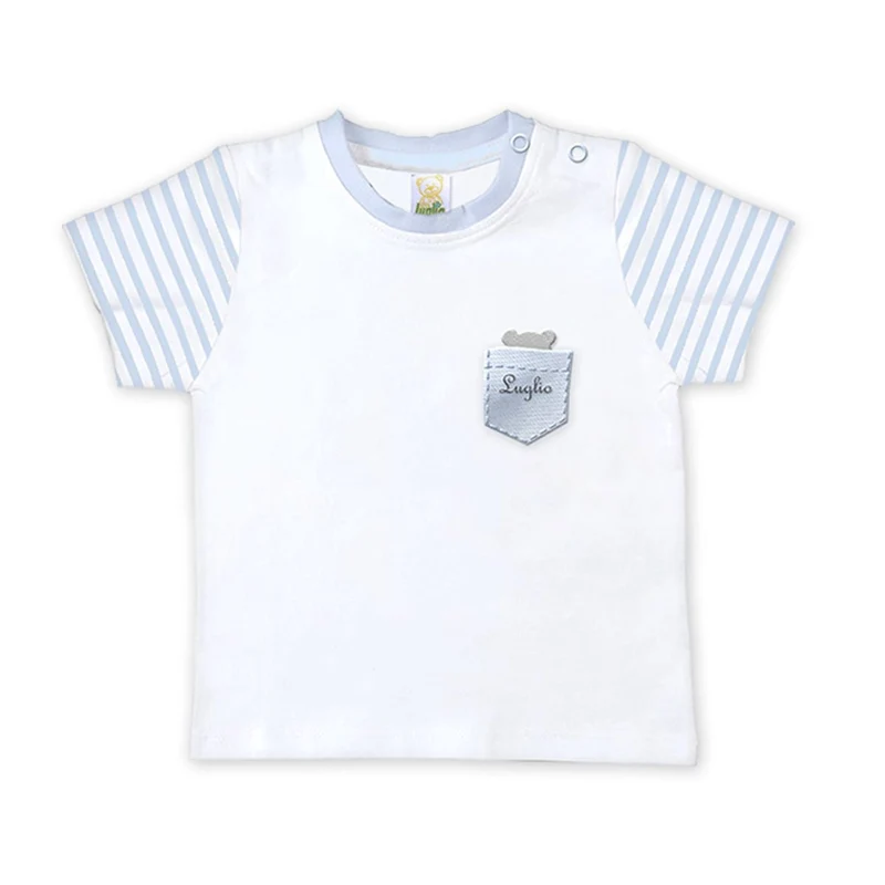 T-Shirt Neonato in Cotone Quadretti Luglio