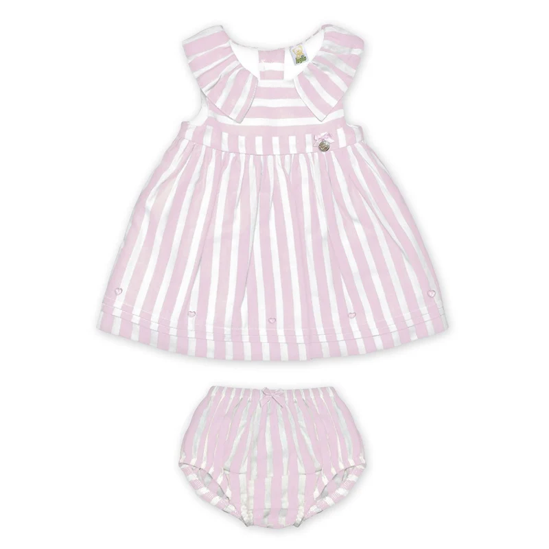 Vestito con Culotte Neonata in Cotone a Righe Luglio