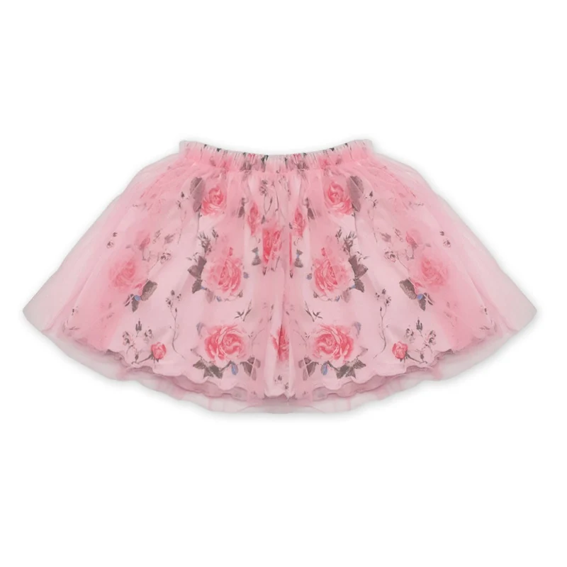 Gonna Neonata In Cotone Rosa Fantasia Floreale