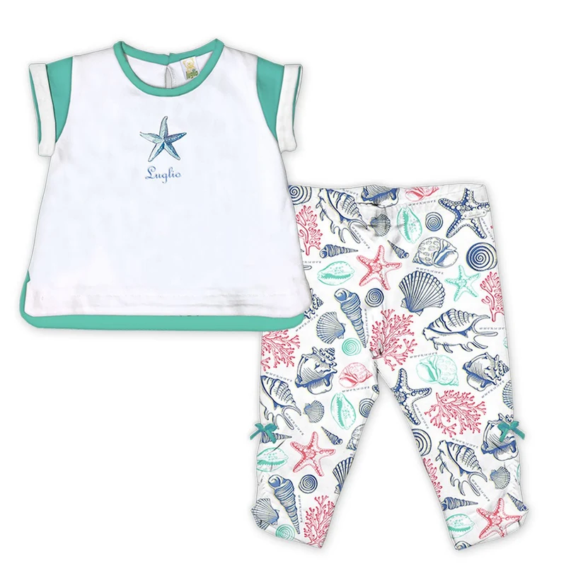Completino Neonata T-Shirt con Leggings Tiffany Costiera Luglio