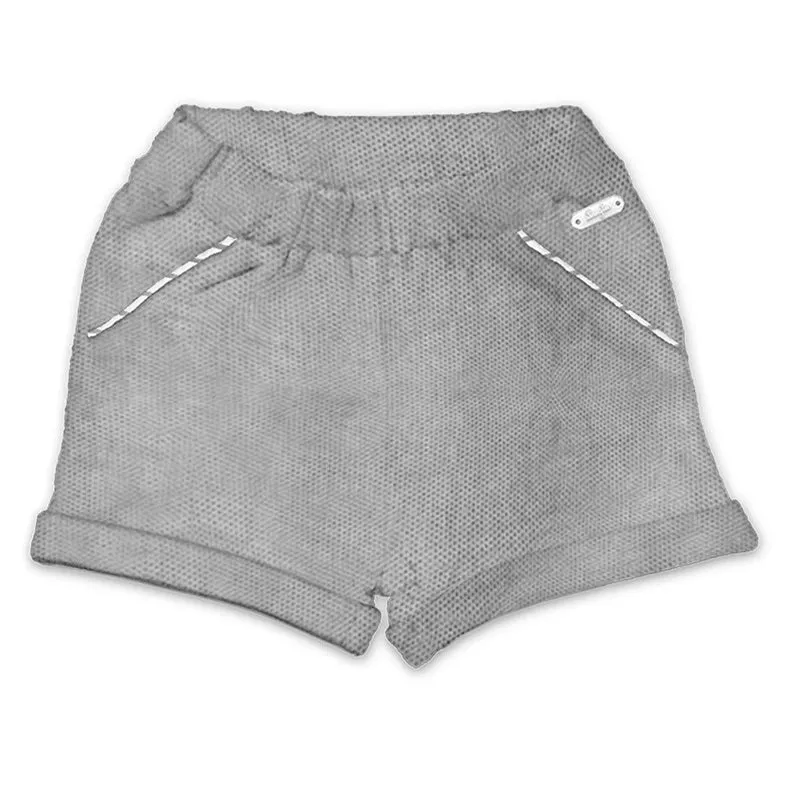 Bermuda Neonato in Cotone Millerighe Grigio Luglio