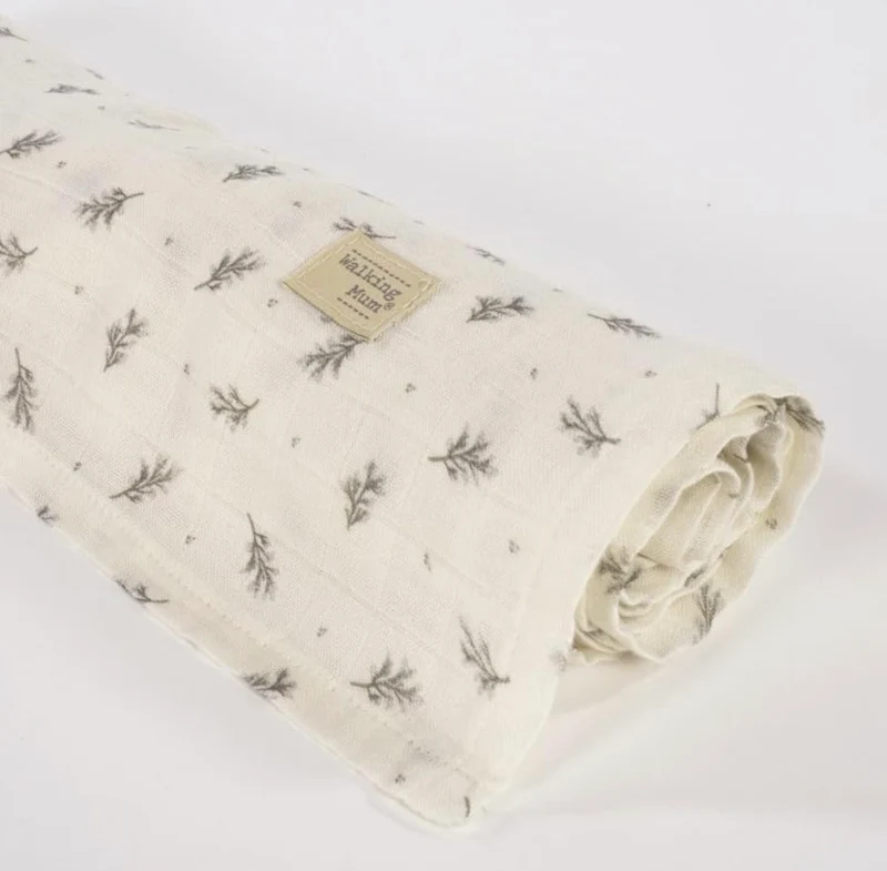 Swaddle Mimosa Green- 120x120 - Walking Mum