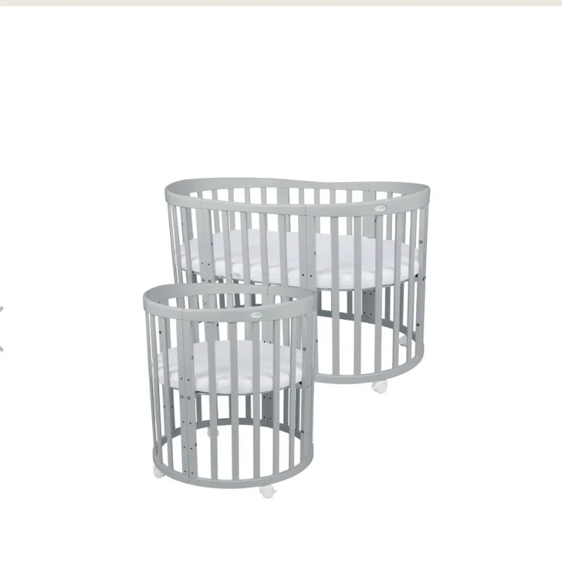 Culla/lettino 7in1 ovale - Grigio