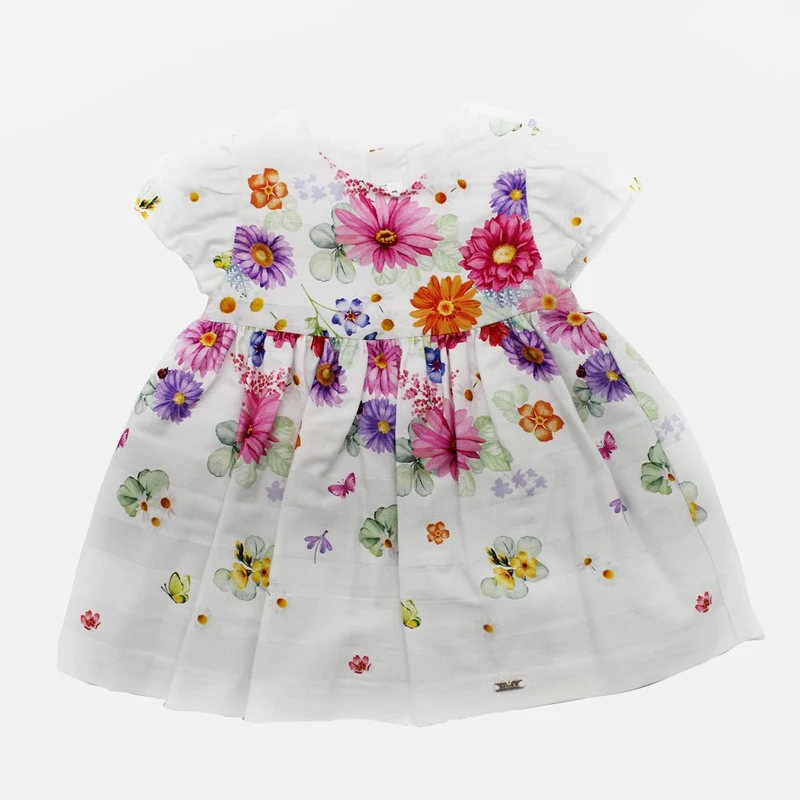 Vestitino neonata con fiori disegnati Mayoral M1834
