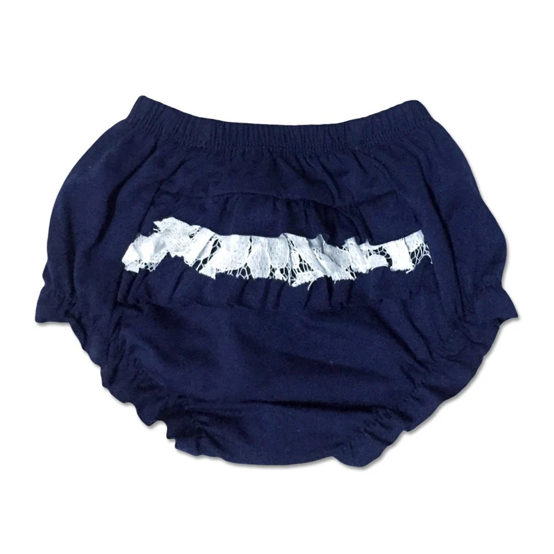 Culotte Neonata In Cotone Blu Con Rouche Luglio