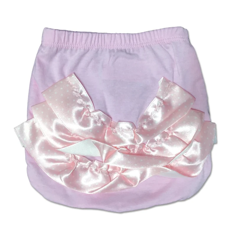 Culotte Neonata In Cotone Rosa Con Rouche Luglio