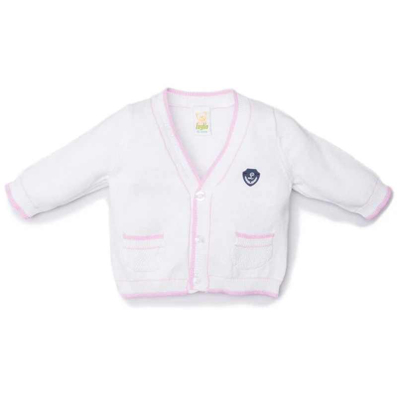 Cardigan Neonata In Filo Rosa Luglio