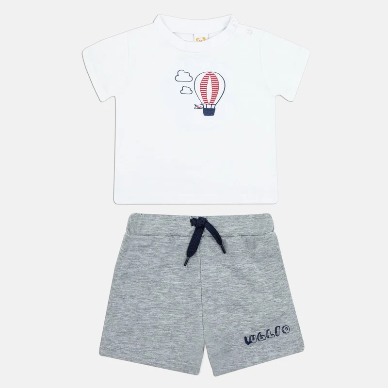 Completo Pantaloncino E T-shirt Con Stampa Mongolfiera , Luglio
