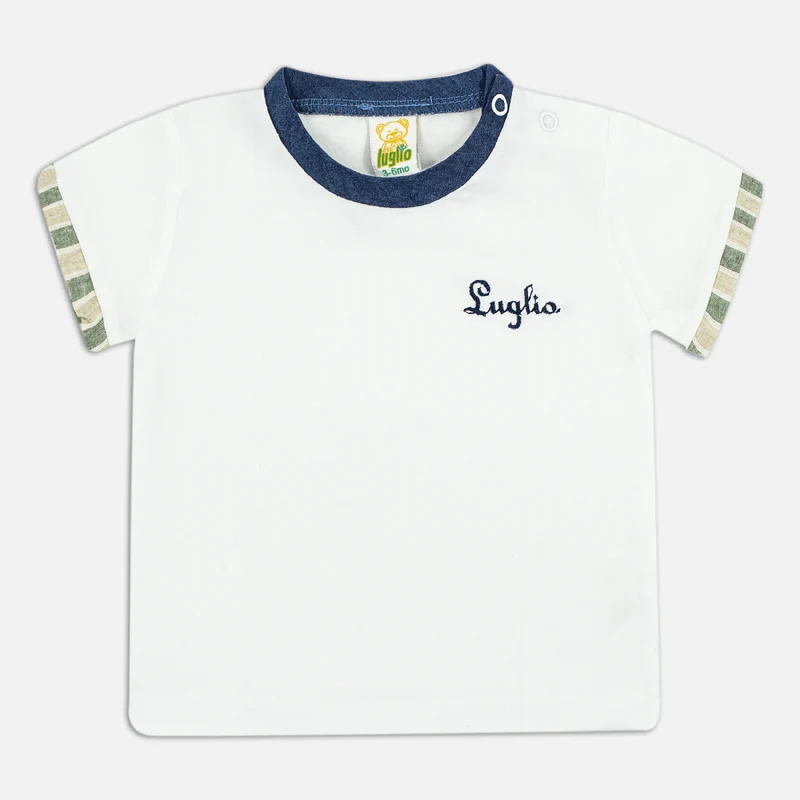 T-shirt In Cotone Con Ricamo, Luglio