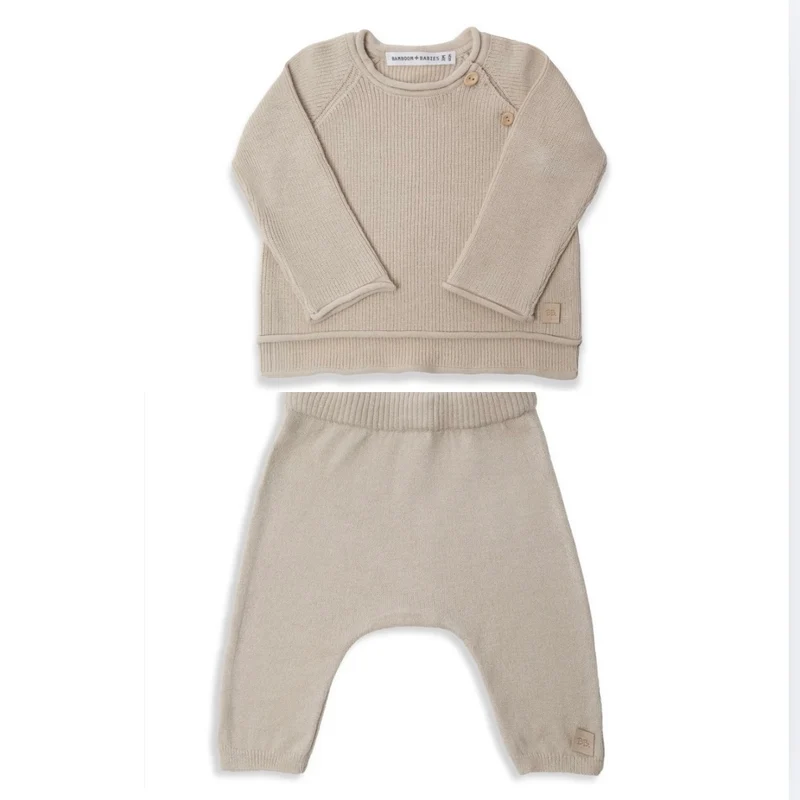 Completino maglieria costina Sand - tg. 3 mesi