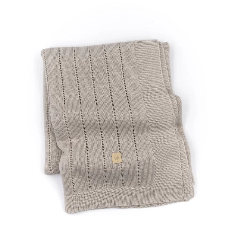 Copertina righe knitted - Sand