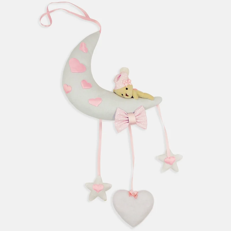 Fiocco Nascita/Coccarda "Mezza Luna" Femminuccia