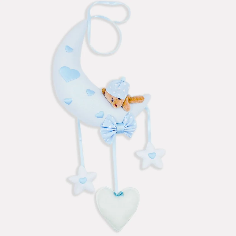 Coccarda/Fiocco Nascita Artigianale "Mezza Luna" Maschietto