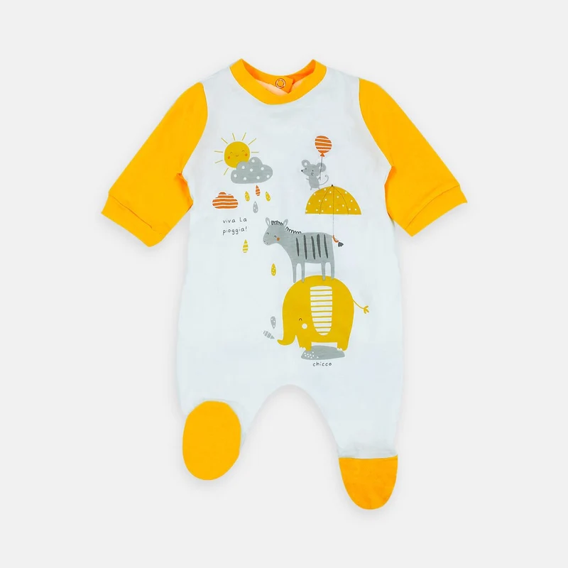 Tutina Bianca E Gialla In Cotone, Chicco