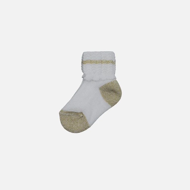 Calzini Neonata Bianco e Oro