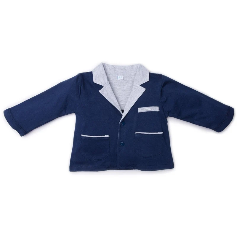 Giacca Neonato In Cotone Blu e Grigio Luglio
