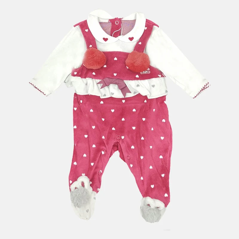 Tutina a poi con fiocchi e pompom applicati Luglio