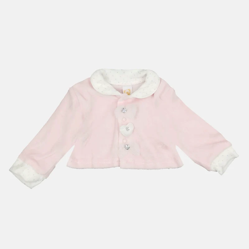 Cardigan con fantasia a pois e targhetta Luglio