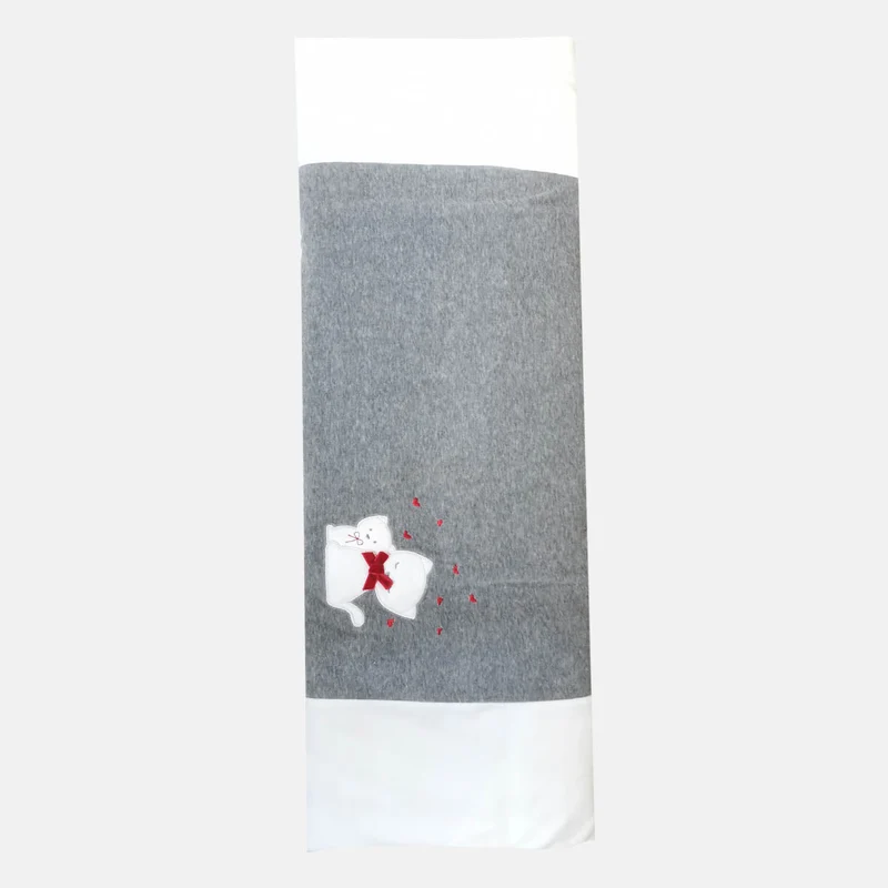 Coperta bicolore con gattino ricamato Ele-Baby