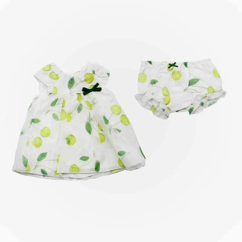 Vestitino con culotte abbinata bianco e verde Mayoral M1832