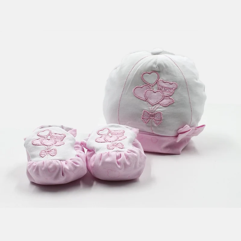Set Cappellino, Scarpine Cuori, Bidibimbo