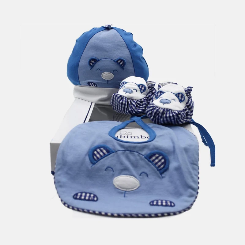 Set Cappellino,Scarpine e Bavetta A Quadri, Bidibimbo