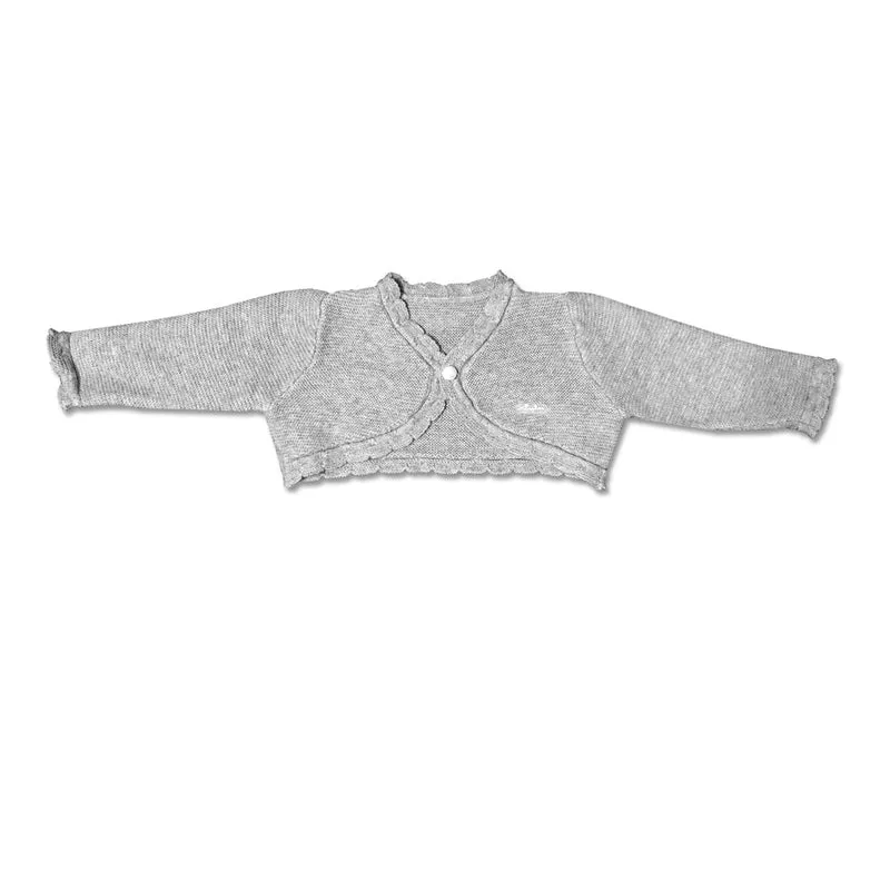 Cardigan Neonata In Cotone Grigio Luglio