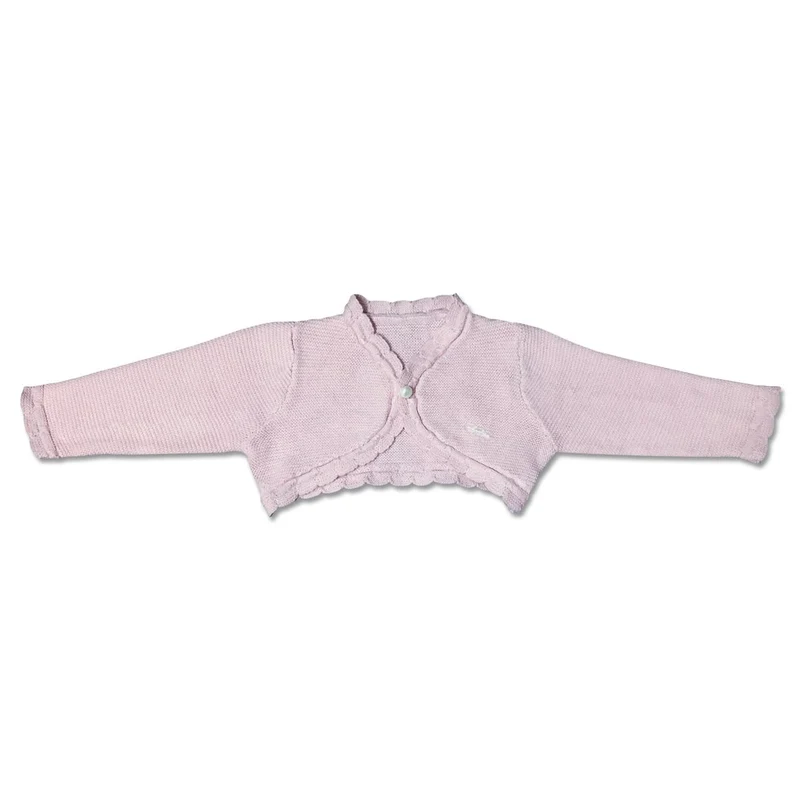Cardigan Neonata In Cotone Rosa Luglio