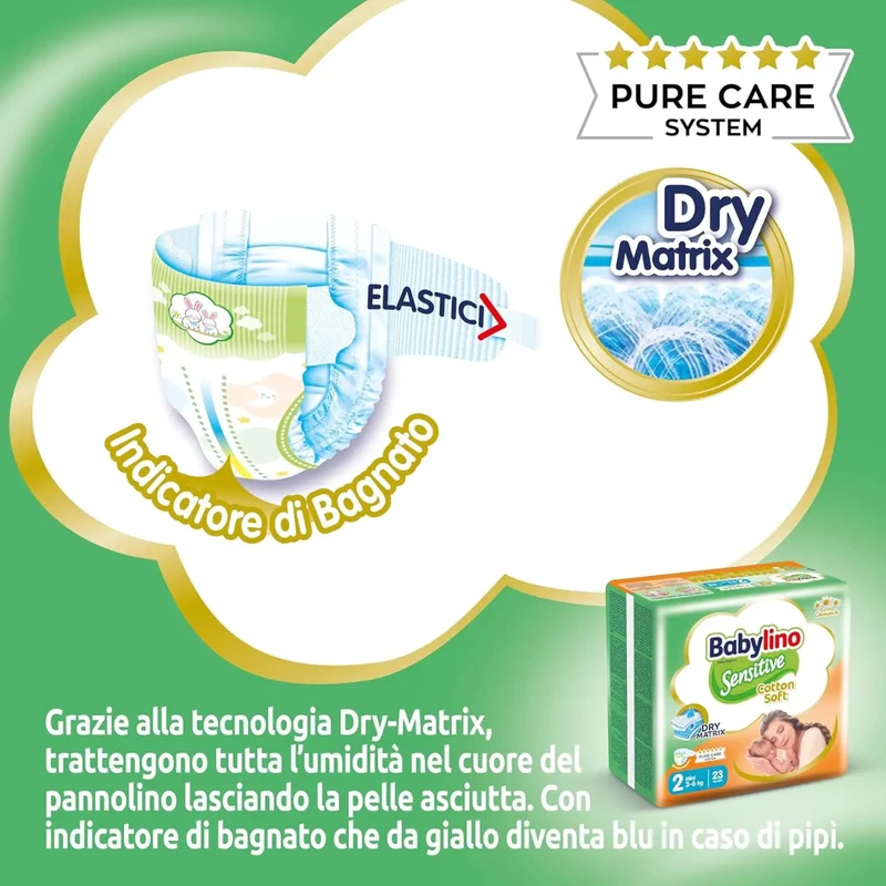 DIAPERS BABYLINO SENS ECONOMY TG2 64 PZ (lista n J e D)