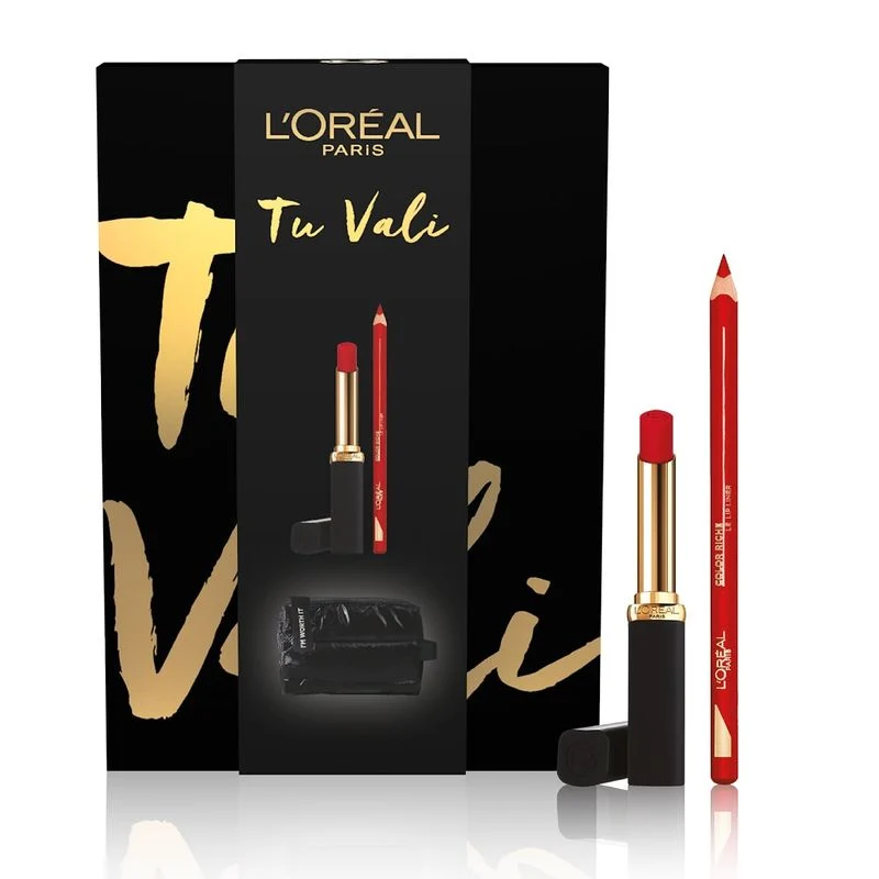 L'Oréal Paris Self Confidence Box Mini Beauty Nero Kit Lips + Rossetto + Matita Labbra