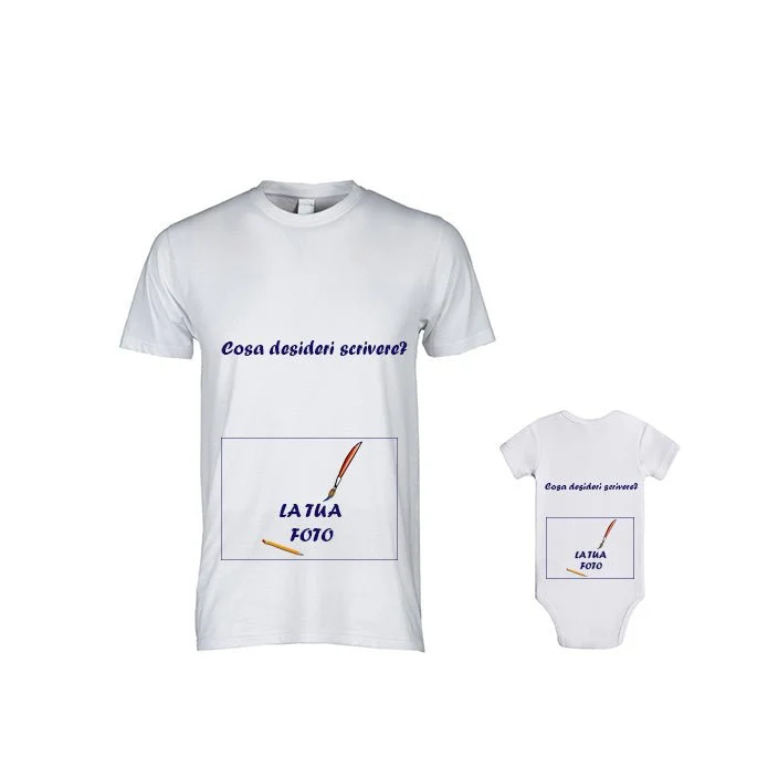 Personalizzabile con frase e foto - T-SHIRT UOMO + BODY