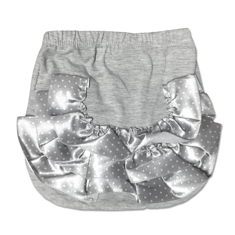 Culotte Neonata In Cotone Grigia Con Rouche Luglio