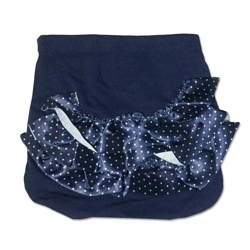 Culotte Neonata In Cotone Blue Con Rouche Luglio