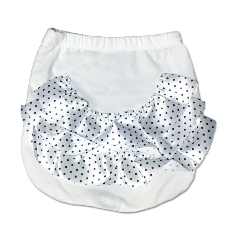 Culotte Neonata In Cotone Bianca Con Rouche Luglio