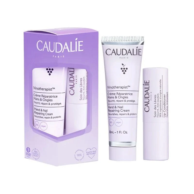 Caudalie Vinotherapist Crema Mani & Unghie 30ml + Trattamento Stick Labbra 4,5g