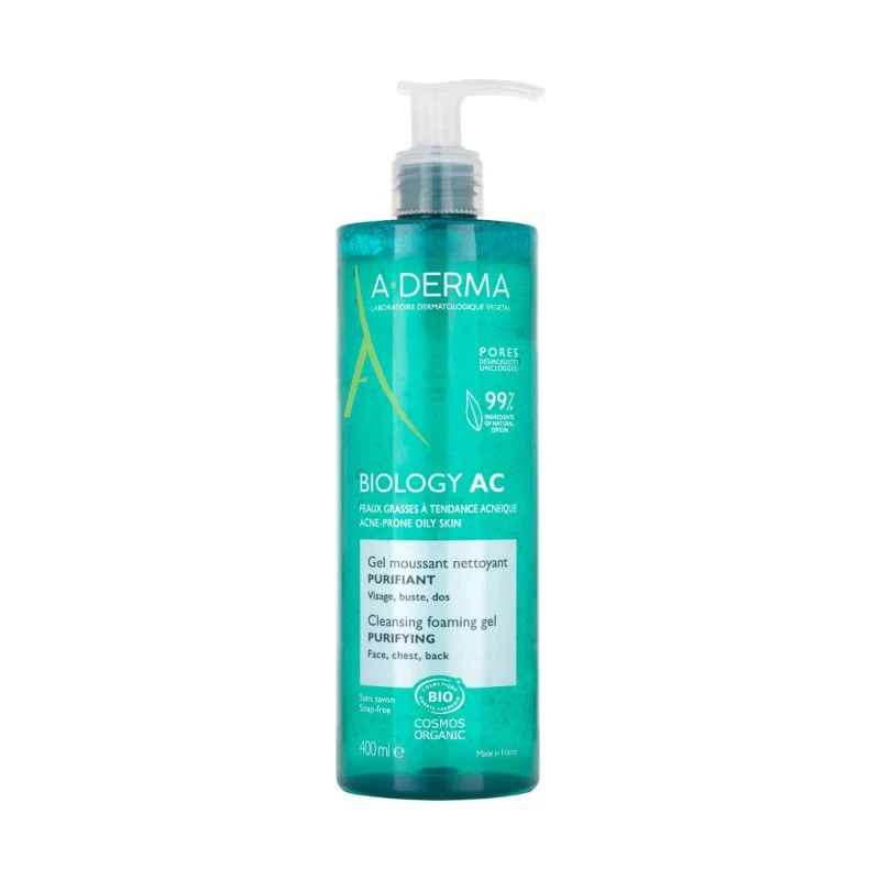A-Derma Biology AC Gel detergente schiumogeno purificante anti-imperfezioni 400ml