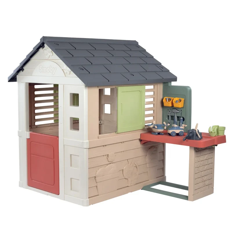 SMOBY CASETTA NATURA CON TAVOLO DA LAVORO