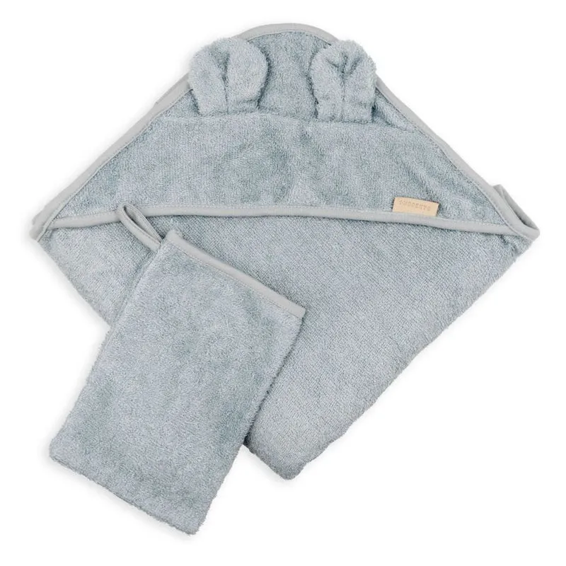 ASCIUGAMANO CON CAPPUCCIO AZZURRO (lista n Giulio e Martina-12536)