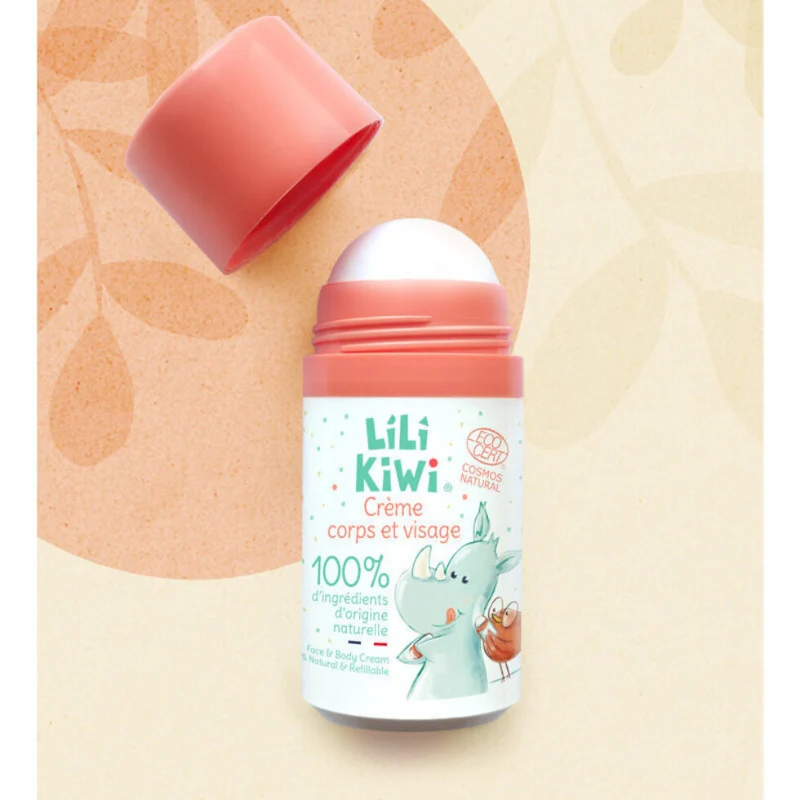 Lili Kiwi - Crema Viso e Corpo Bio Roll-on – Effetto Rinfrescante e Barriera Naturale
