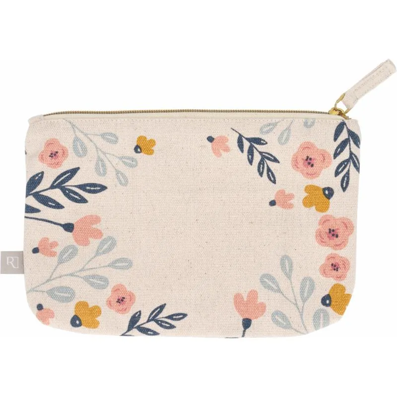 Räder - Pochette in cotone e fiori stampati 17,5x12cm