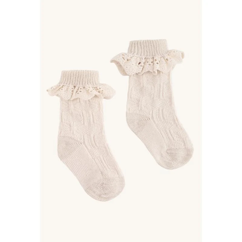 Hust&Claire - Natale - Calze con merletto - bianco