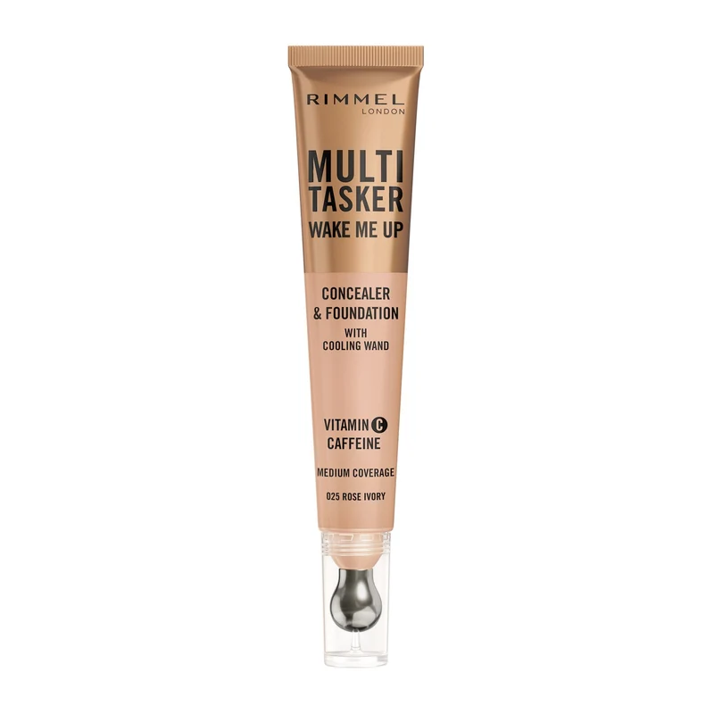 Rimmel Multi-tasker Wake Me Up Correttore & Fondotinta Formula Vegana 25 Rose Ivory 20ml