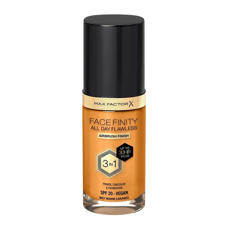 Max Factor Fondotinta Facefinity All Day Flawless 3In1 W87 Warm Caramel 30ml