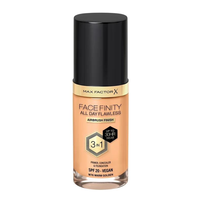 Max Factor Fondotinta Facefinity All Day Flawless 3In1 W76 Warm Golden 30ml