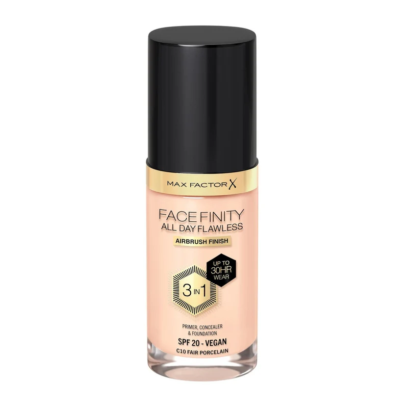 Max Factor Fondotinta Facefinity All Day Flawless 3In1 C10 Fair Porcelain 30ml