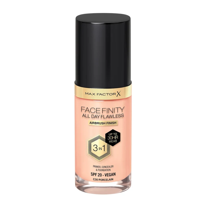 Max Factor Fondotinta Facefinity All Day Flawless 3In1 C30 Porcelain 30ml