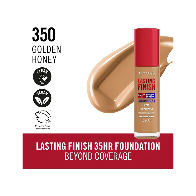 Rimmel Fondotinta Lasting Finish 35h Con Acido Ialuronico 350 Golden Honey 30ml