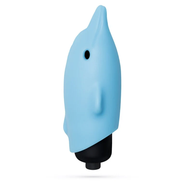 Crushious O-Pet Vibratore Tascabile Delfino Con Palla A 10 Vibrazioni Blu